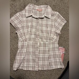 Plaid Brown Button-Up Shirt